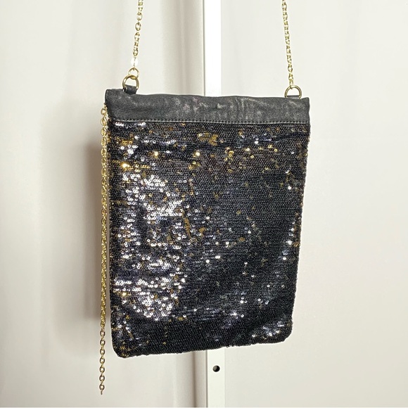 BCBGeneration Black Sequin Crossbody Bag - Picture 1 of 7